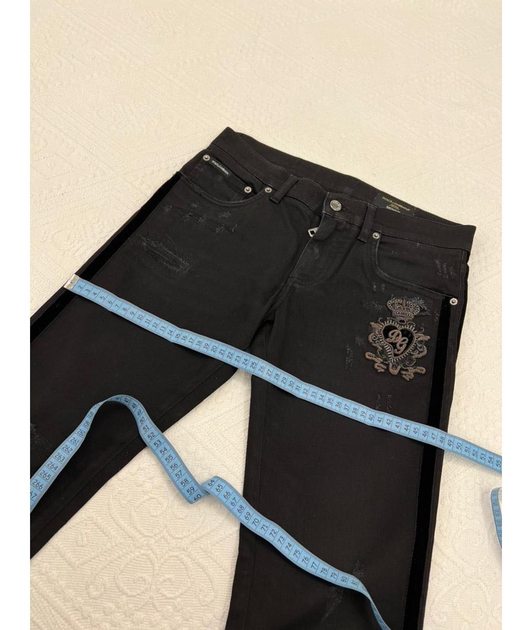 DOLCE&GABBANA Черные хлопко-эластановые джинсы слим, фото 8