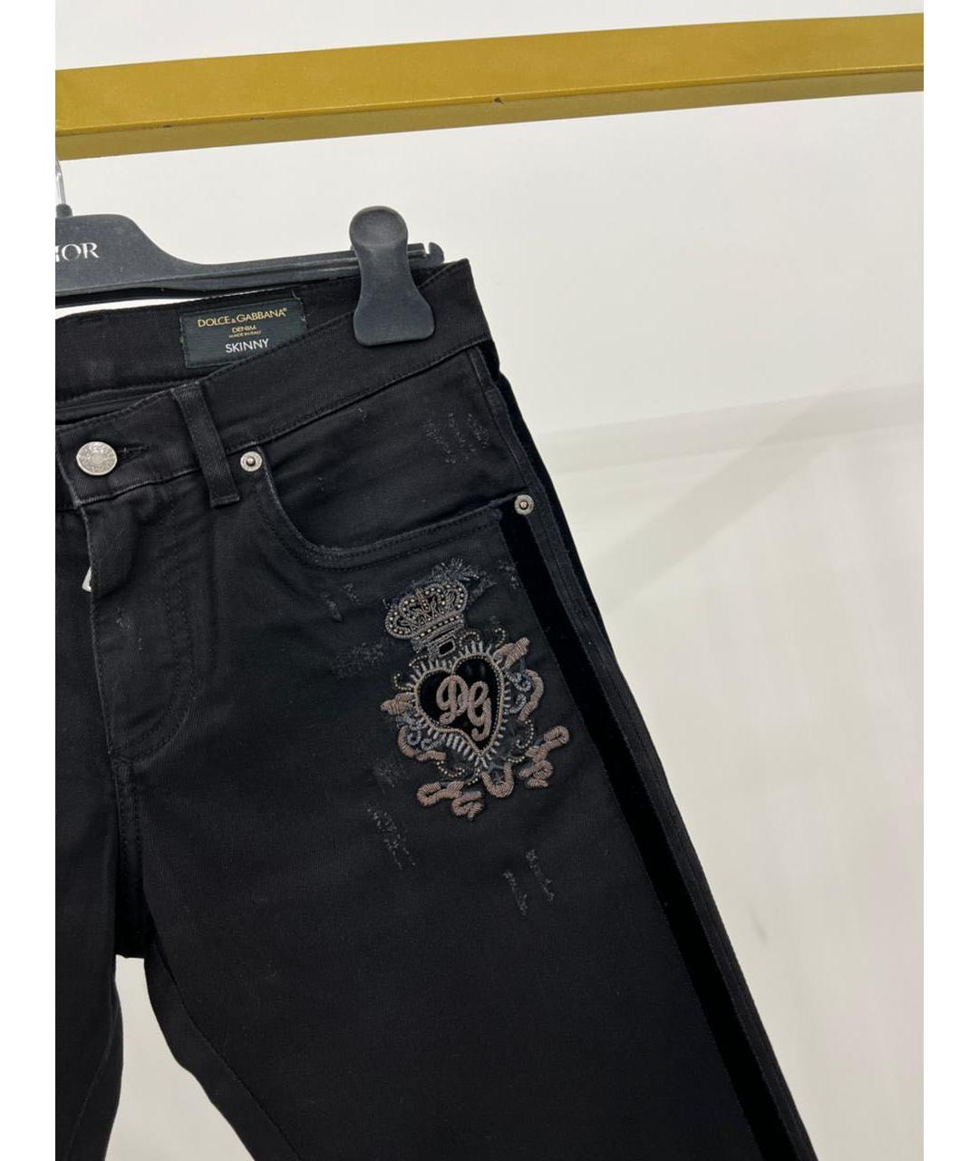 DOLCE&GABBANA Черные хлопко-эластановые джинсы слим, фото 3
