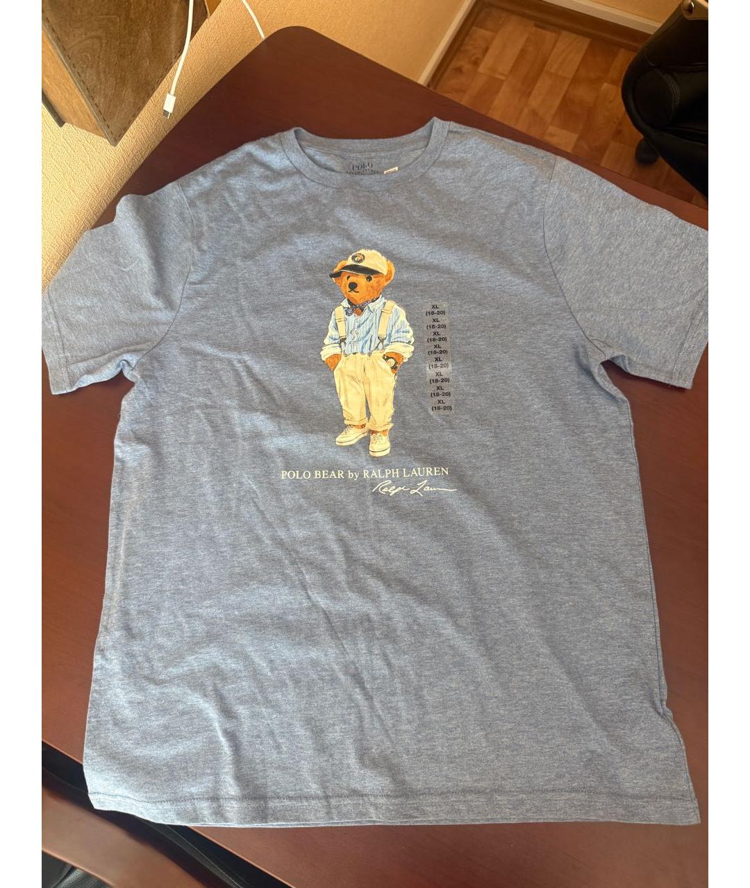 POLO RALPH LAUREN Голубая хлопковая футболка, фото 3
