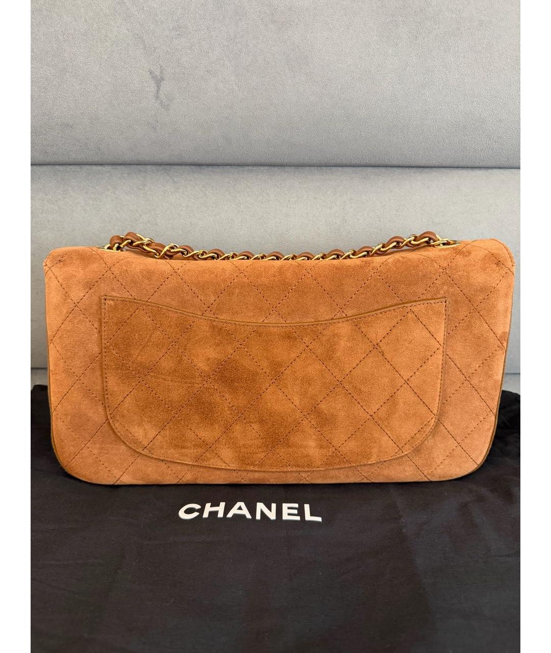 CHANEL Оранжевая замшевая сумка через плечо, фото 2