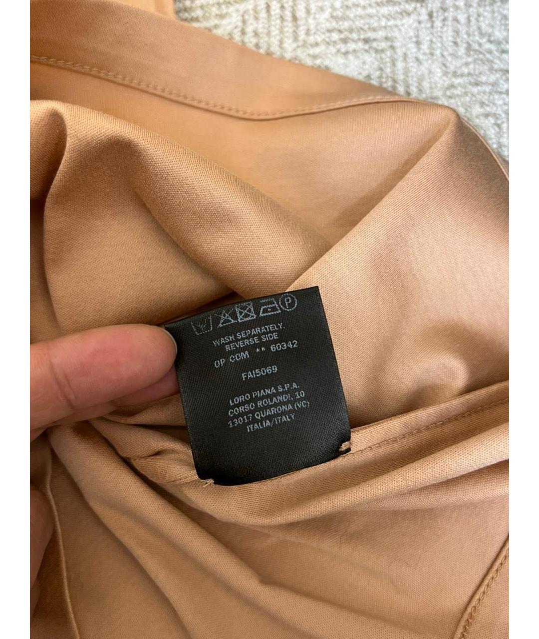 LORO PIANA Бежевая хлопковая футболка, фото 8