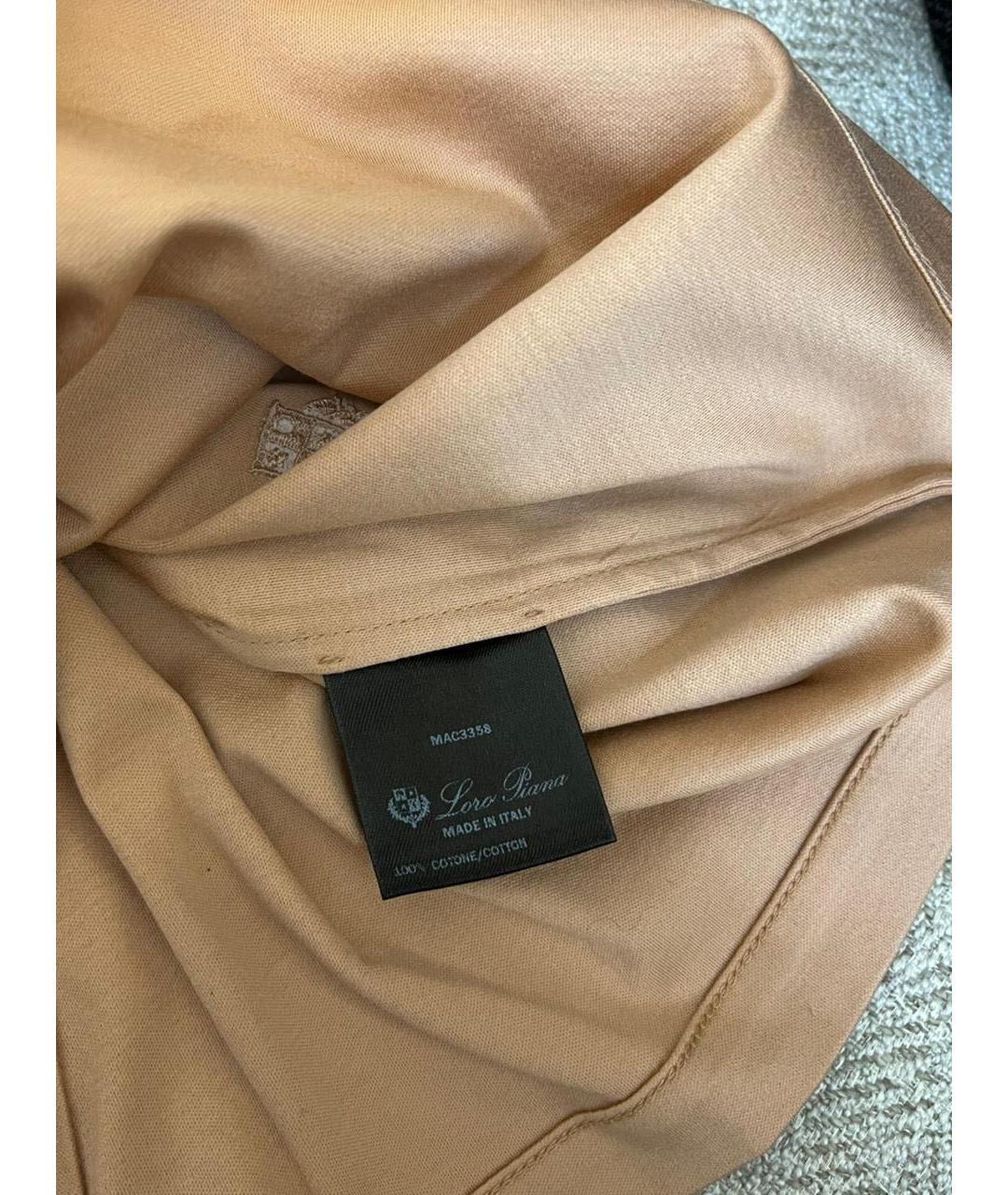 LORO PIANA Бежевая хлопковая футболка, фото 7