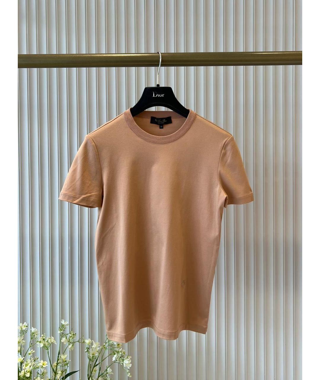 LORO PIANA Бежевая хлопковая футболка, фото 2