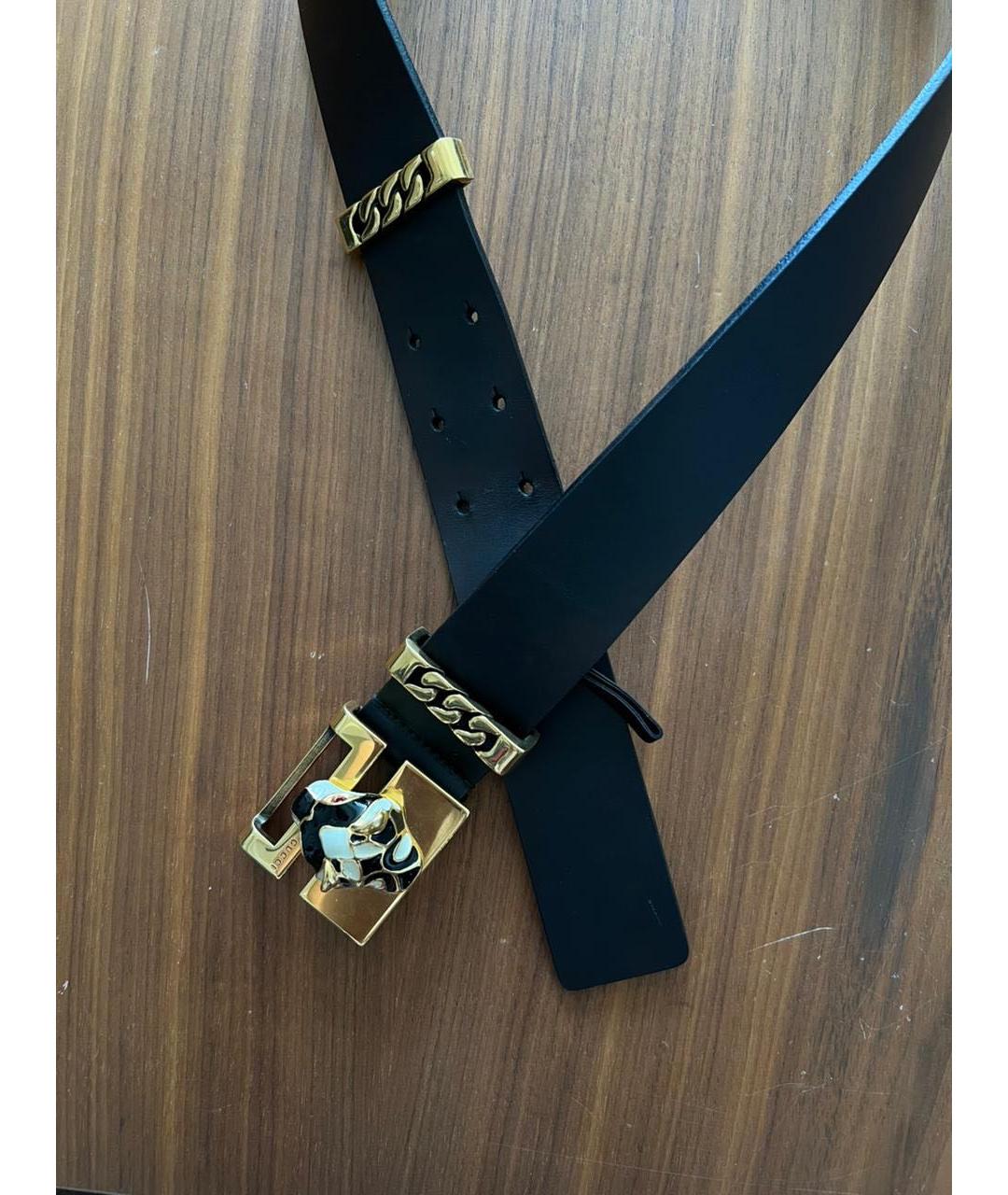GUCCI Черный кожаный ремень, фото 3