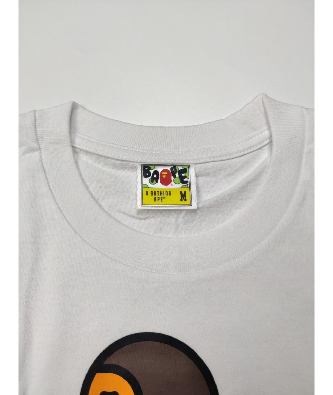 A BATHING APE Белая хлопковая футболка, фото 3