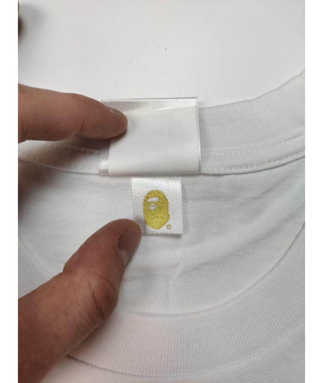 A BATHING APE Белая хлопковая футболка, фото 4