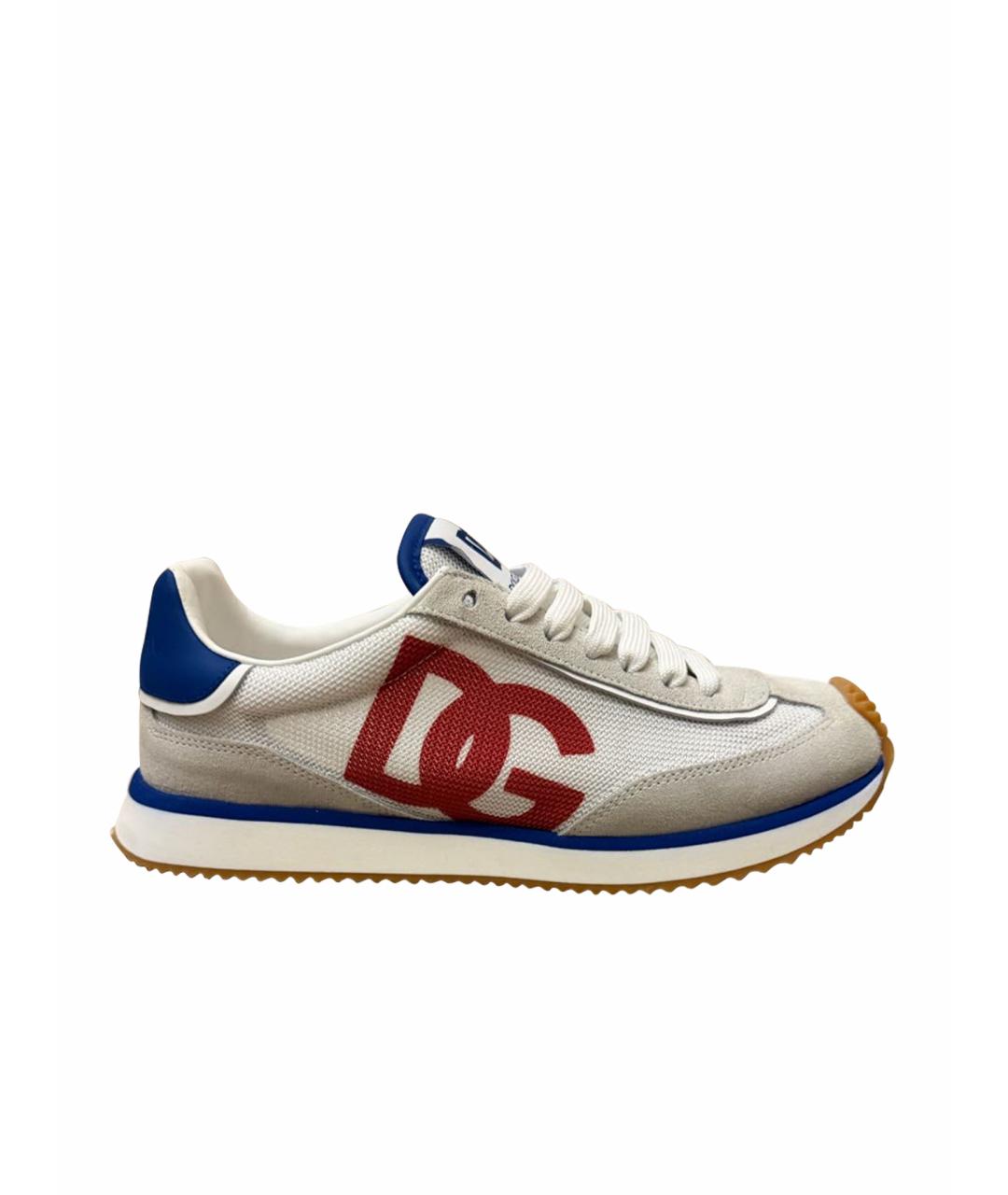 DOLCE&GABBANA Белые текстильные кроссовки, фото 1