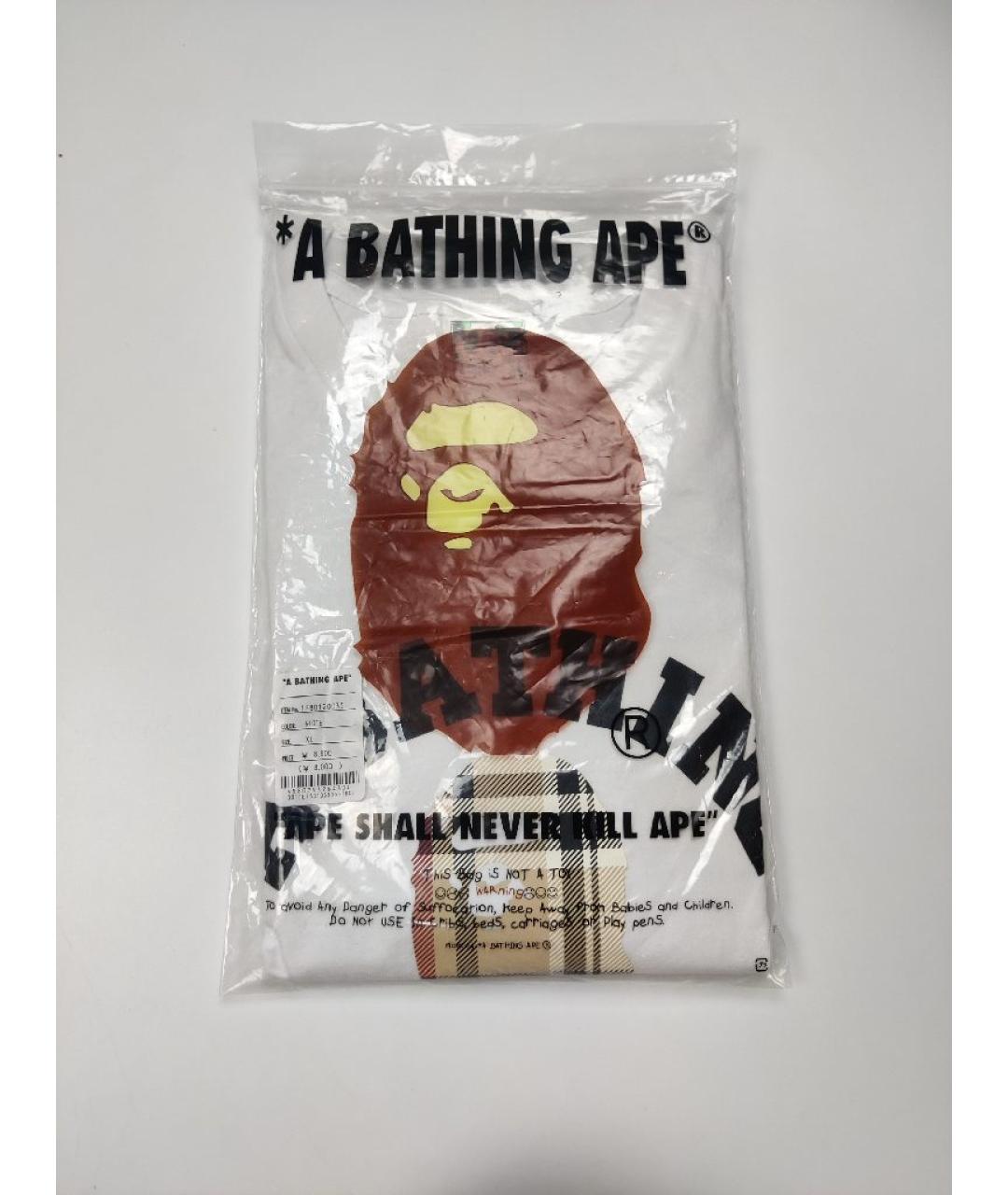 A BATHING APE Белая хлопковая футболка, фото 5