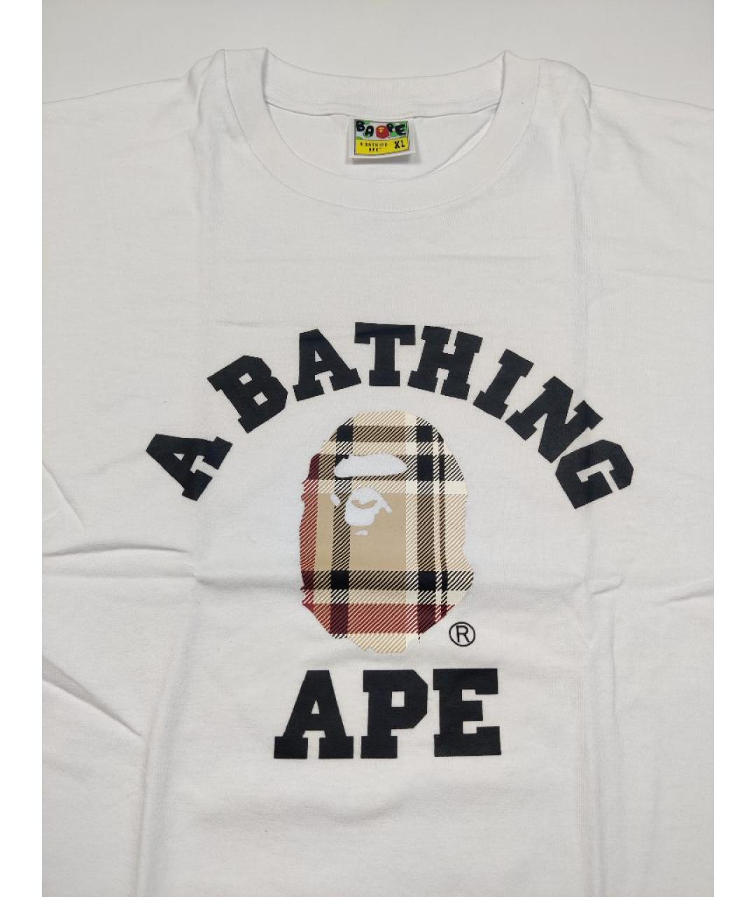 A BATHING APE Белая хлопковая футболка, фото 2