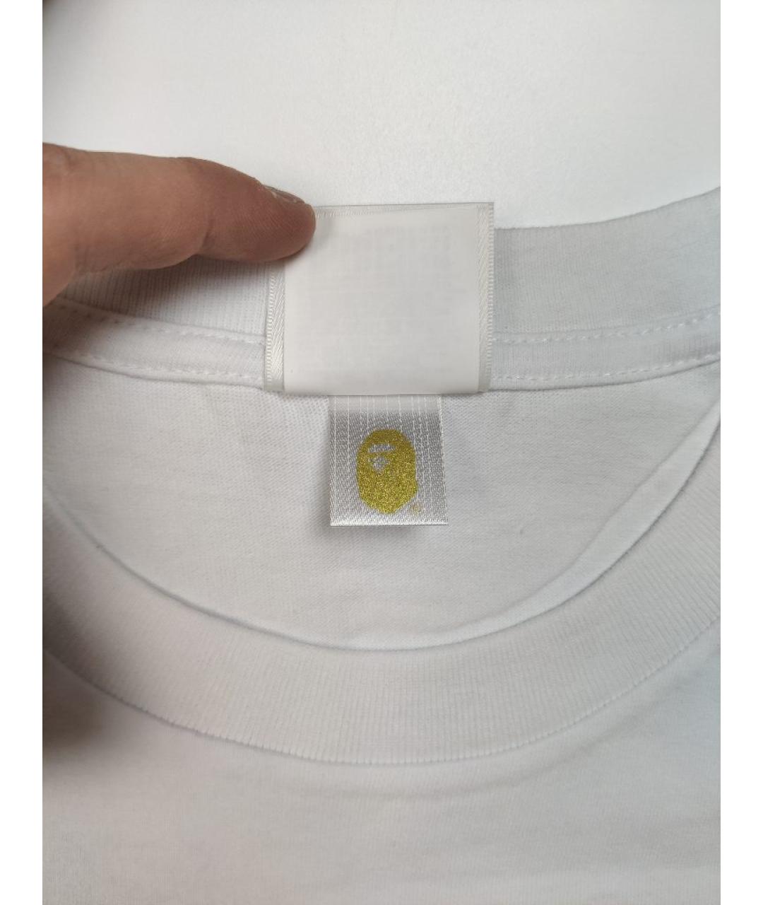 A BATHING APE Белая хлопковая футболка, фото 4