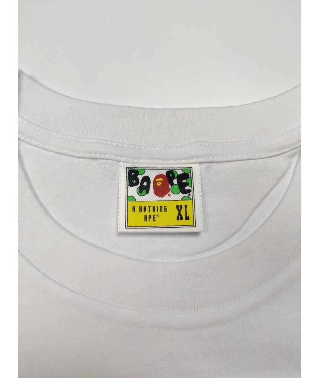 A BATHING APE Белая хлопковая футболка, фото 3