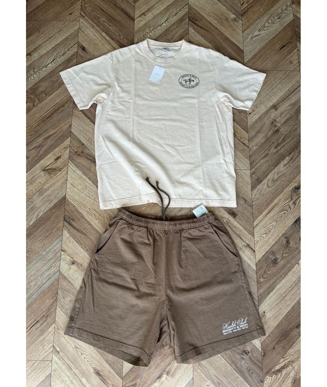 SPORTY AND RICH Бежевый хлопковый спортивный костюм, фото 3
