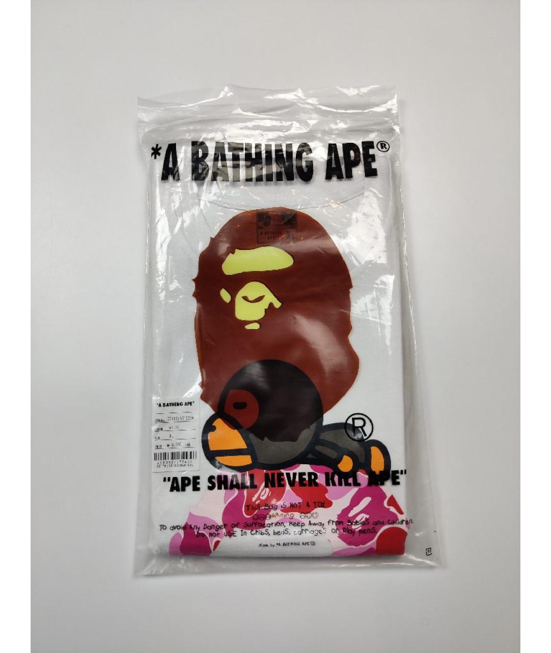 A BATHING APE Белая хлопковая футболка, фото 5