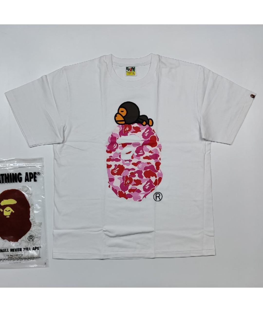 A BATHING APE Белая хлопковая футболка, фото 6