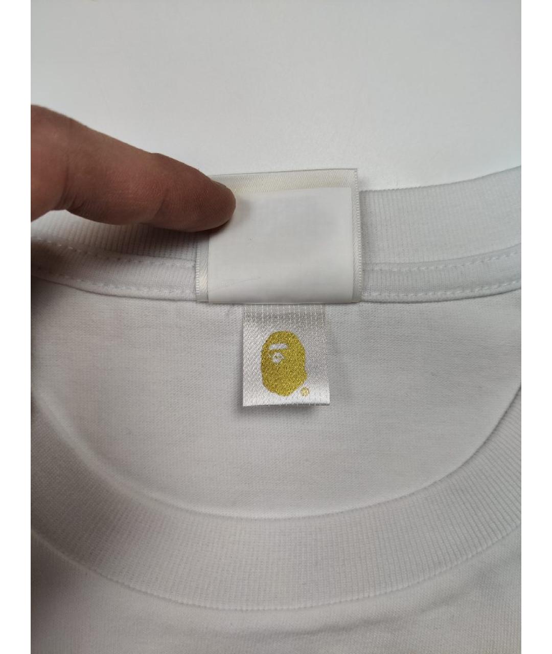 A BATHING APE Белая хлопковая футболка, фото 4