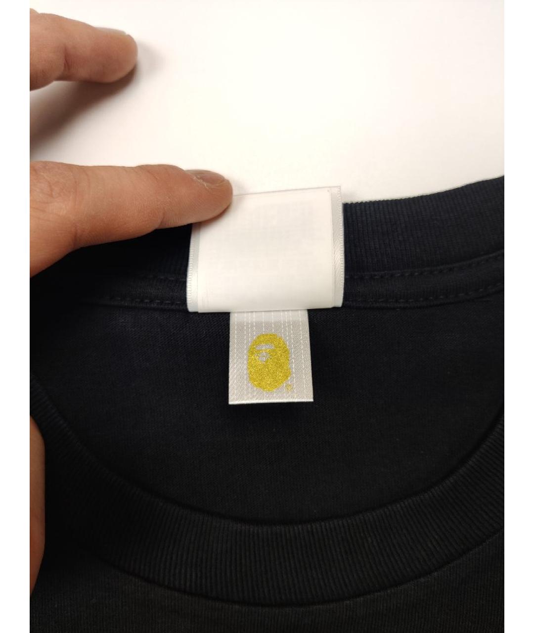 A BATHING APE Черная хлопковая футболка, фото 4