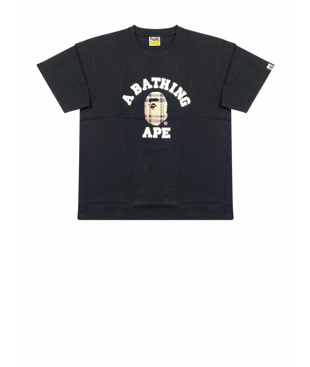 A BATHING APE Черная хлопковая футболка, фото 1