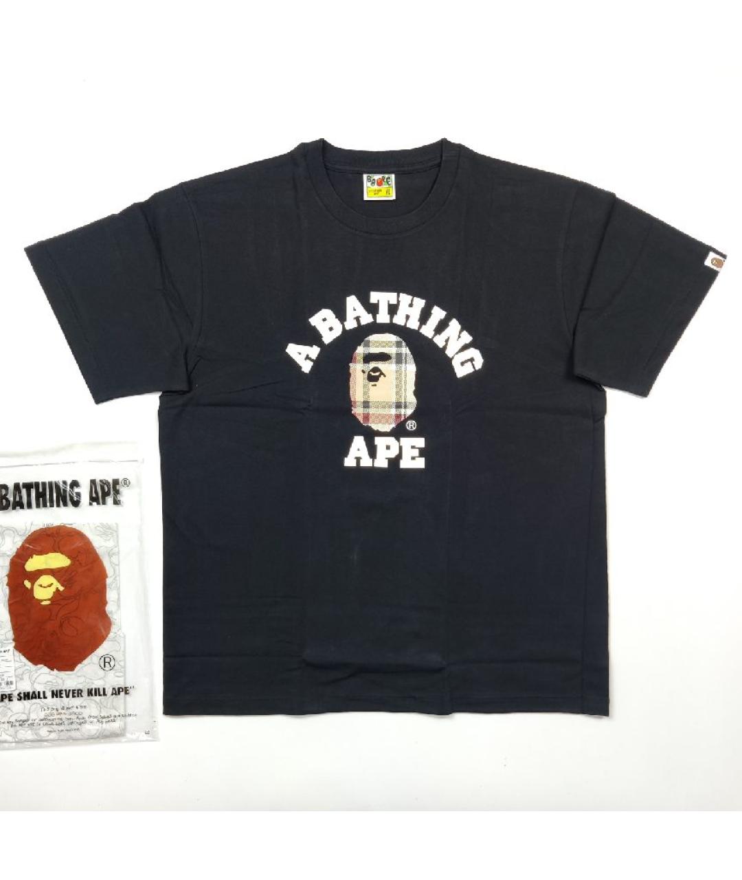 A BATHING APE Черная хлопковая футболка, фото 6