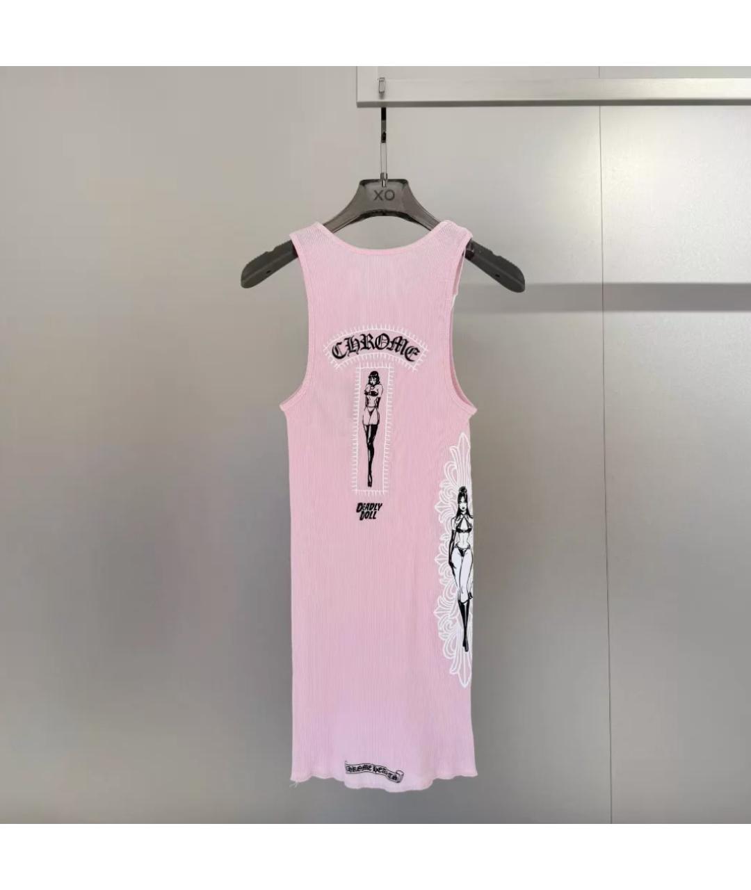 CHROME HEARTS Розовая хлопковая майка, фото 2