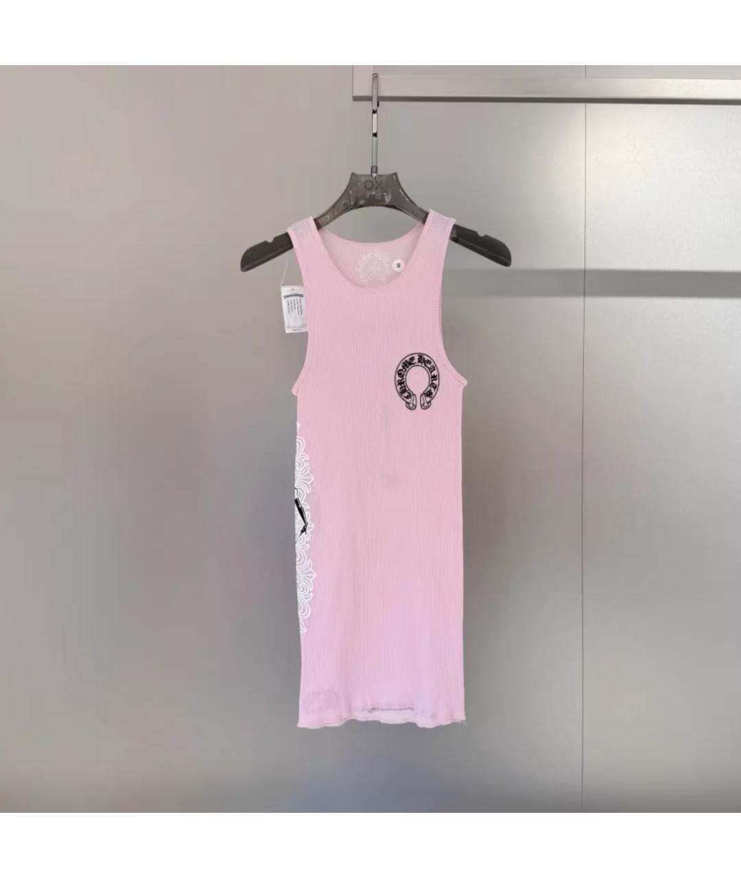 CHROME HEARTS Розовая хлопковая майка, фото 3