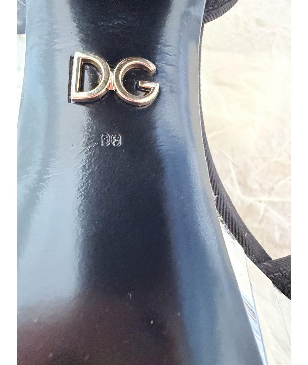 DOLCE&GABBANA Черные текстильные босоножки, фото 7