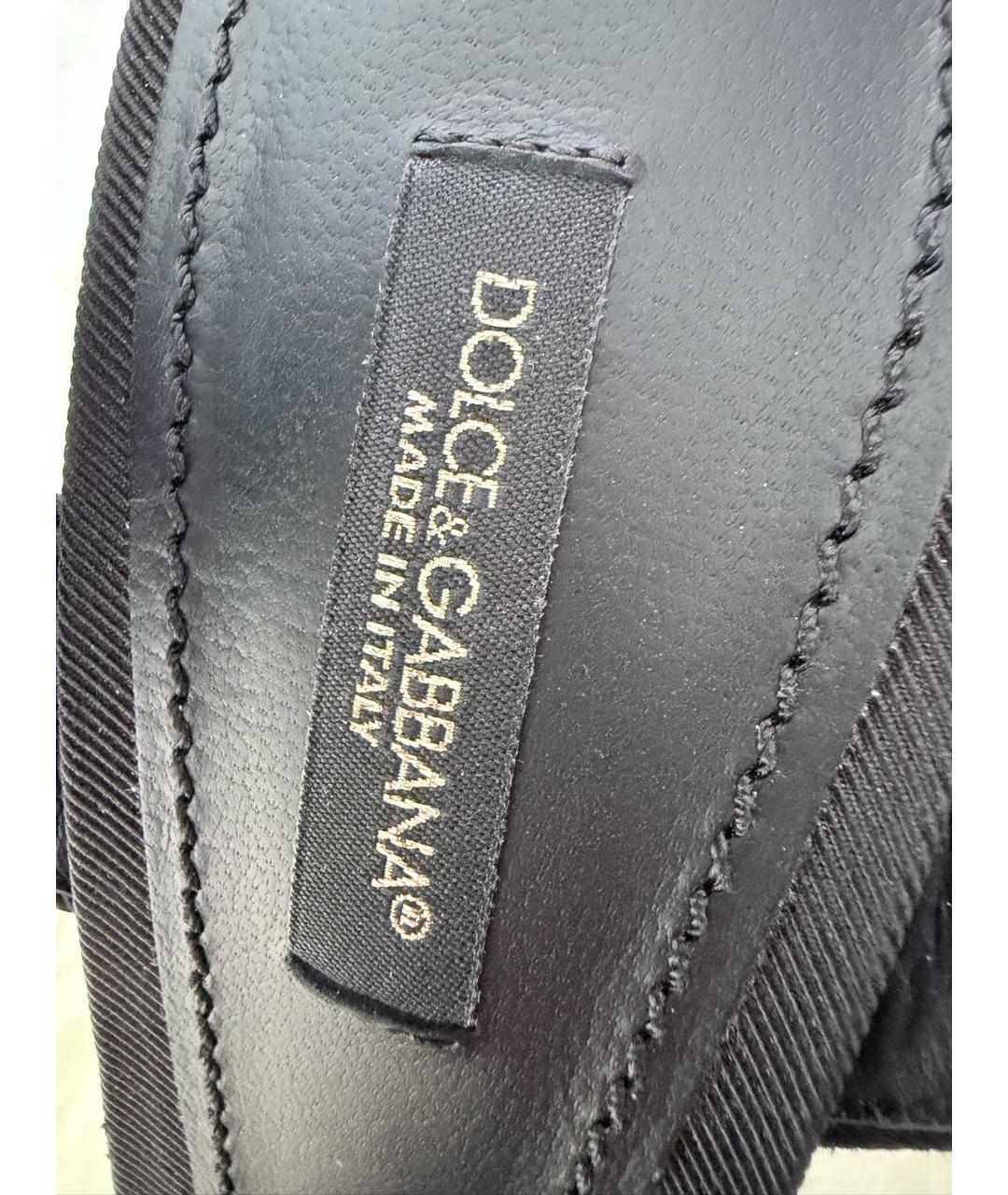 DOLCE&GABBANA Черные текстильные босоножки, фото 5