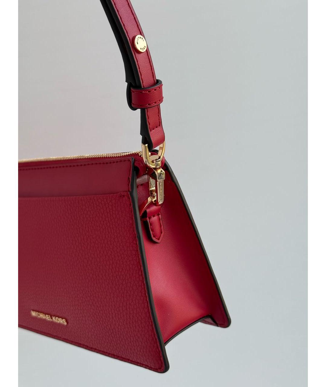 MICHAEL KORS Красная кожаная сумка через плечо, фото 7