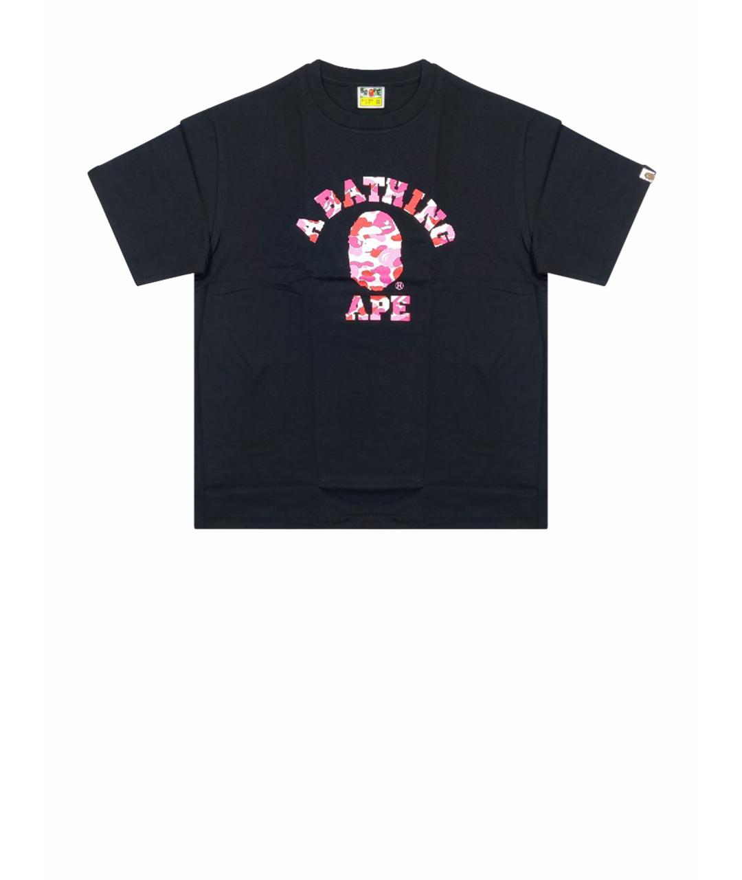 A BATHING APE Черная хлопковая футболка, фото 6