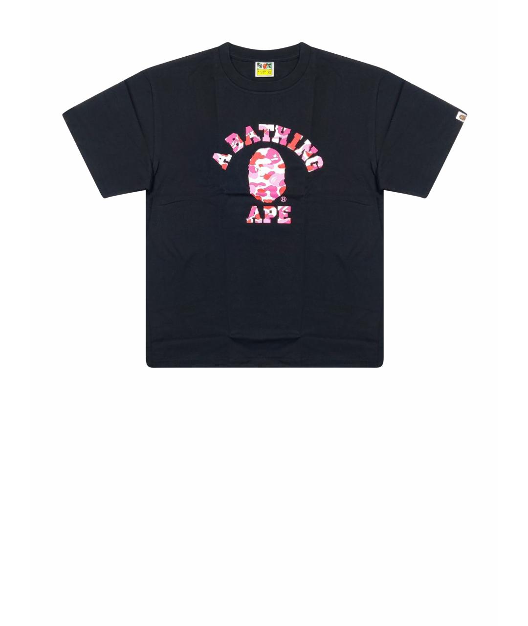 A BATHING APE Черная хлопковая футболка, фото 1