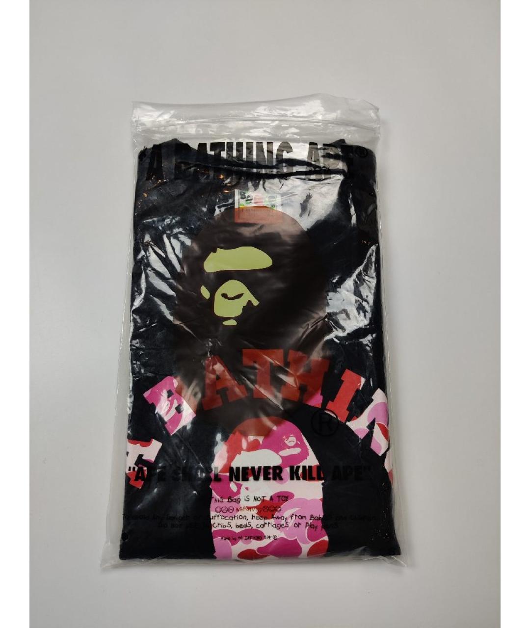 A BATHING APE Черная хлопковая футболка, фото 5