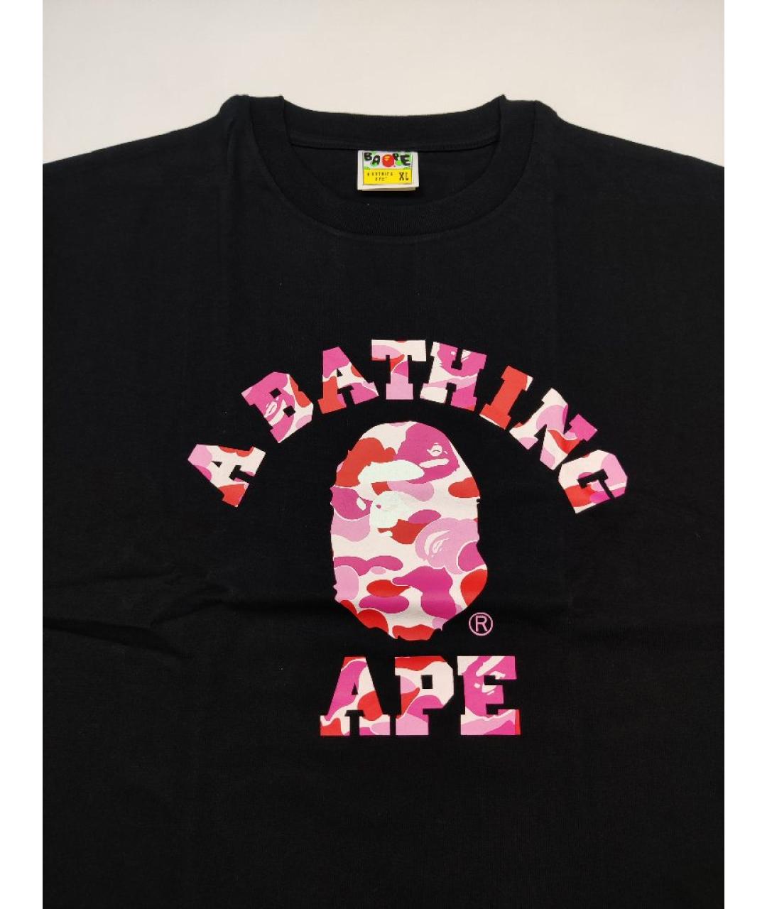 A BATHING APE Черная хлопковая футболка, фото 2