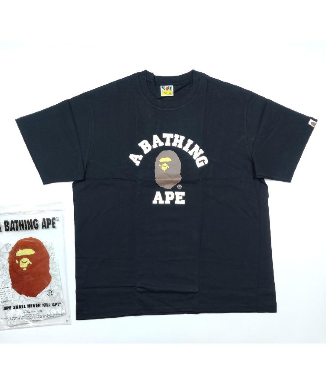 A BATHING APE Черная хлопковая футболка, фото 5