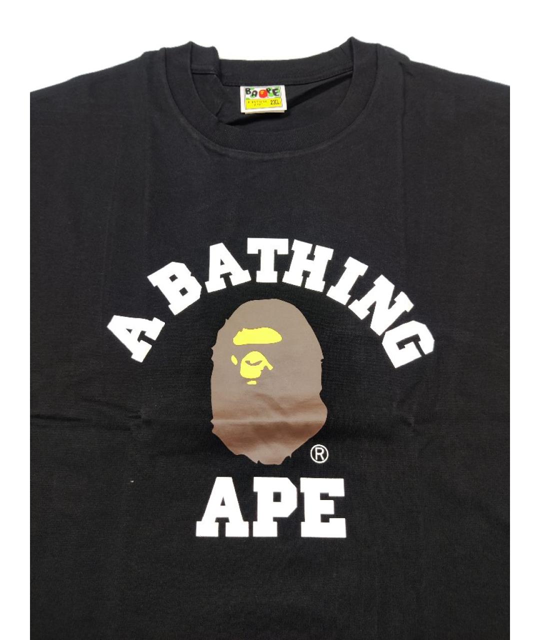 A BATHING APE Черная хлопковая футболка, фото 2