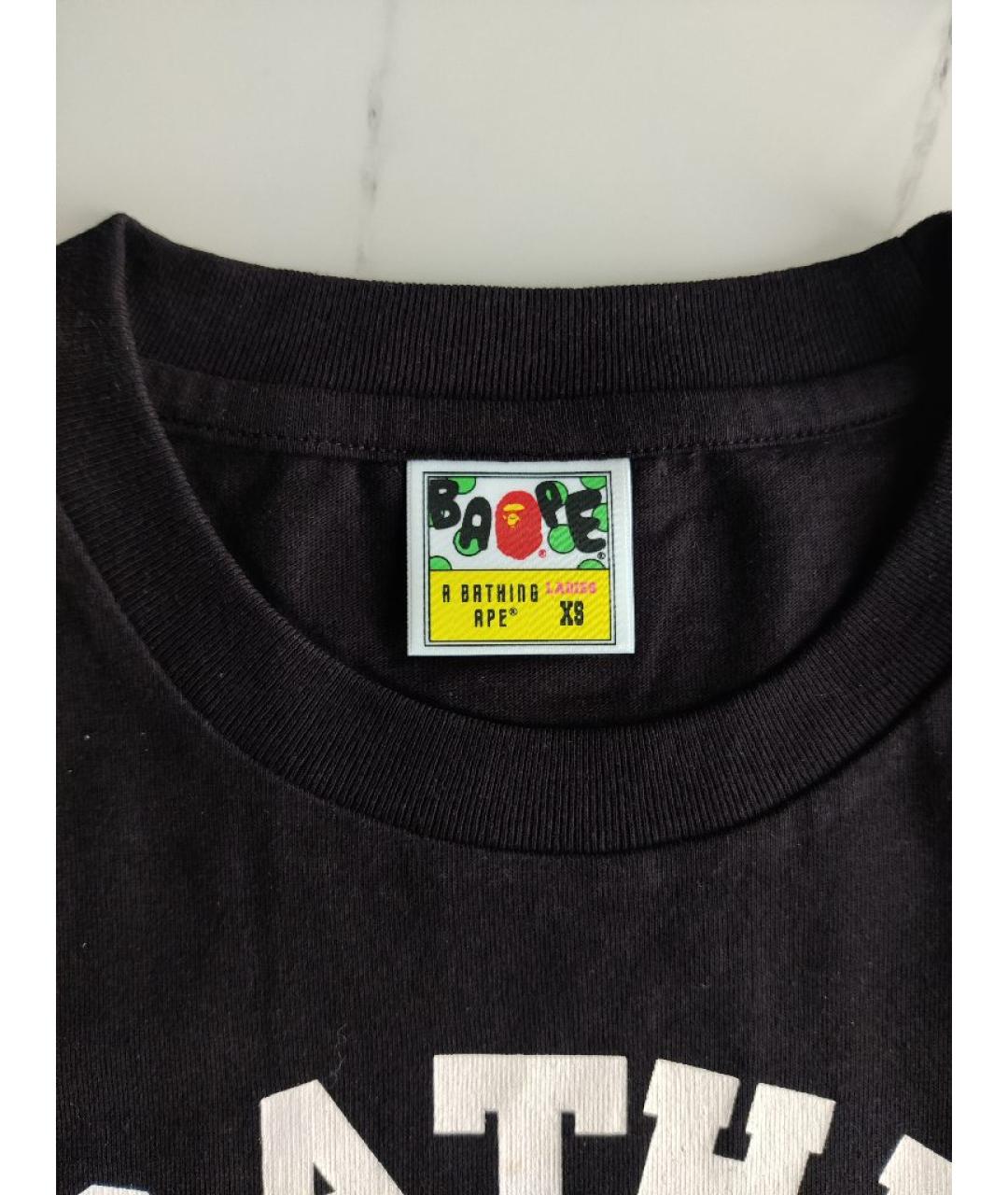 A BATHING APE Черная хлопковая футболка, фото 3