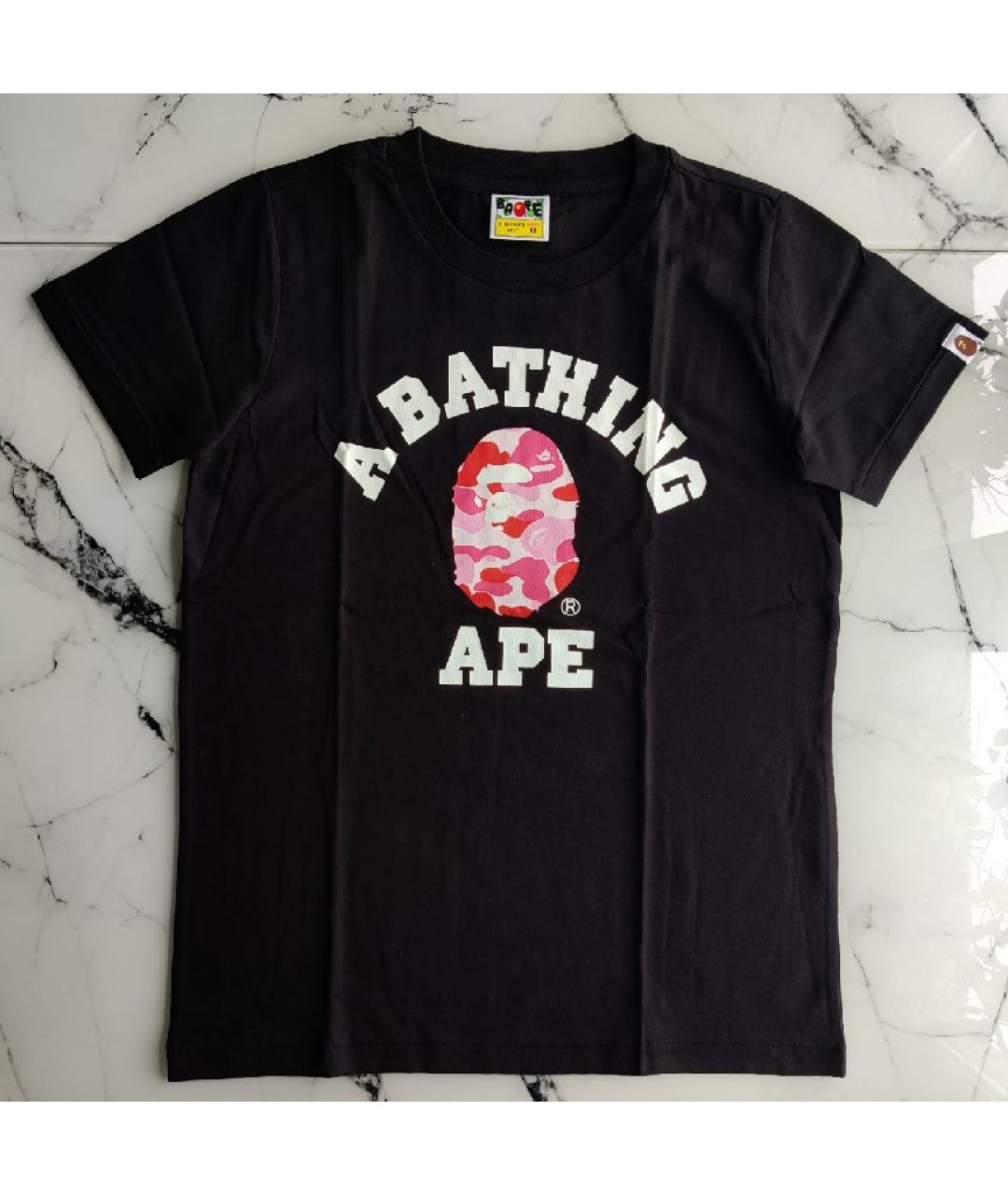 A BATHING APE Черная хлопковая футболка, фото 5