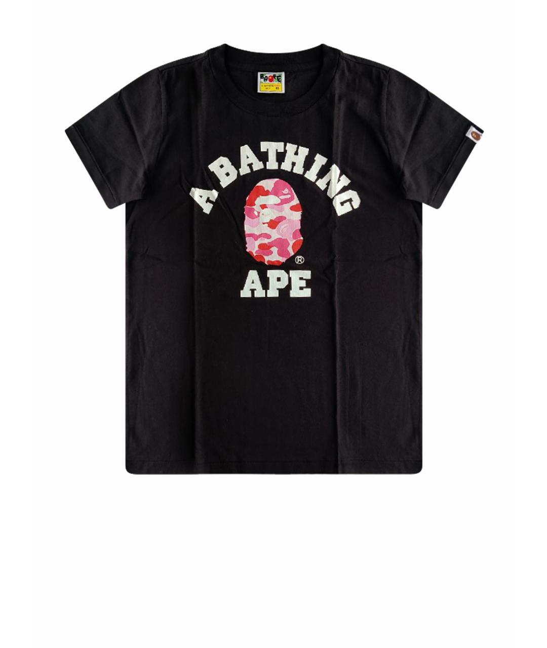 A BATHING APE Черная хлопковая футболка, фото 1