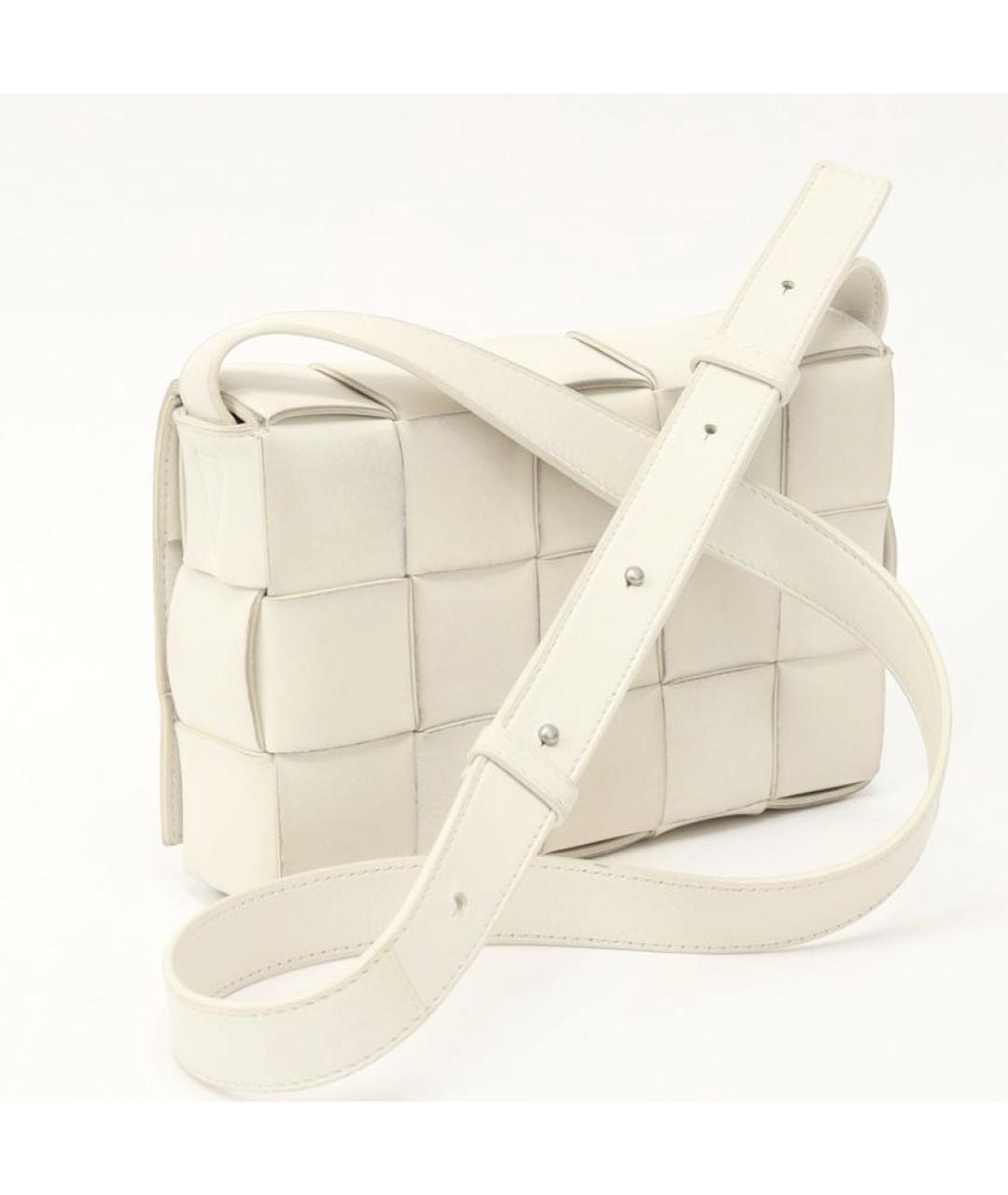 BOTTEGA VENETA Белая кожаная сумка через плечо, фото 3