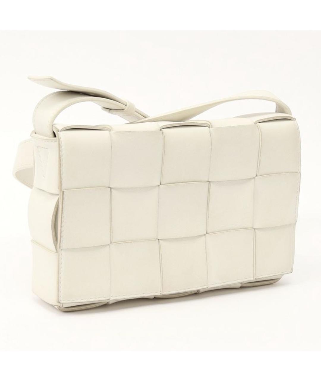 BOTTEGA VENETA Белая кожаная сумка через плечо, фото 2