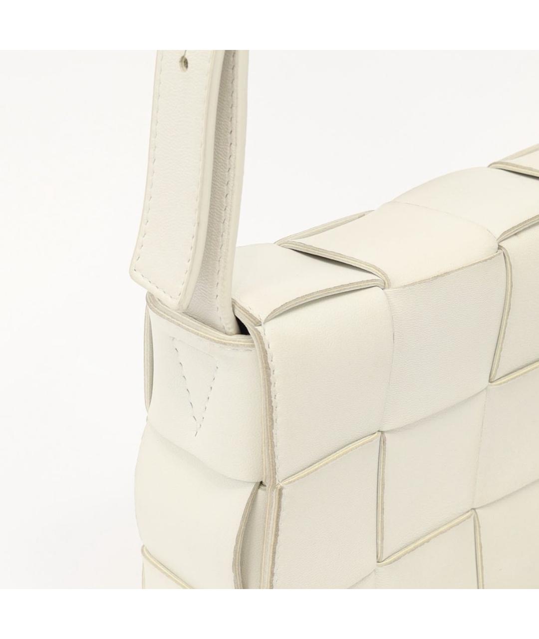 BOTTEGA VENETA Белая кожаная сумка через плечо, фото 5