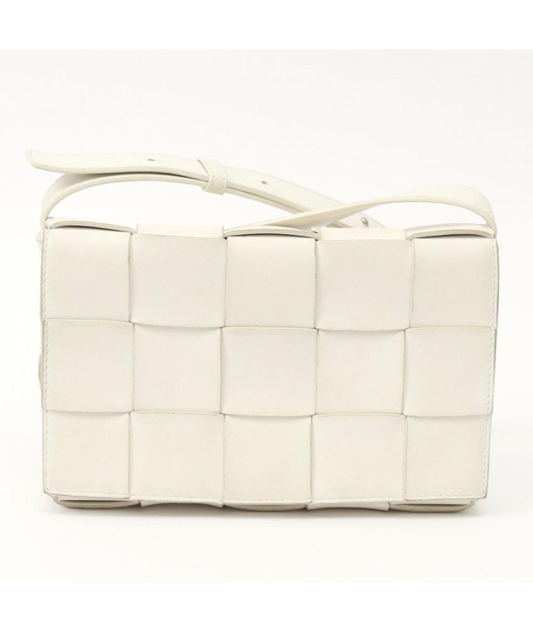 BOTTEGA VENETA Белая кожаная сумка через плечо, фото 9