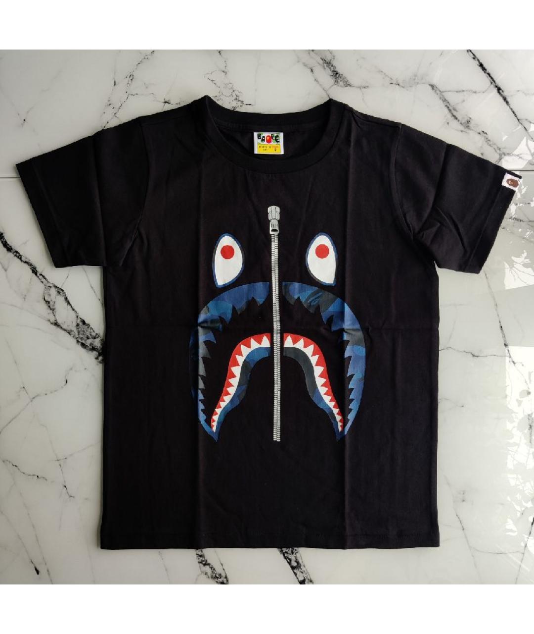 A BATHING APE Черная хлопковая футболка, фото 5