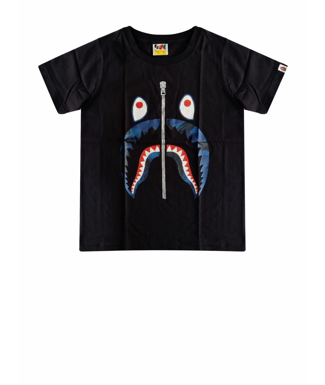 A BATHING APE Черная хлопковая футболка, фото 1
