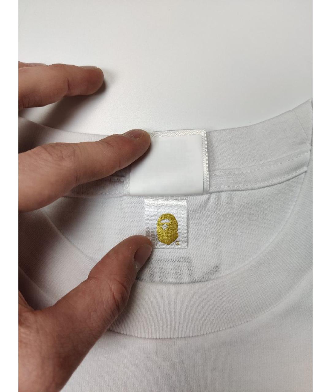 A BATHING APE Белая хлопковая футболка, фото 5