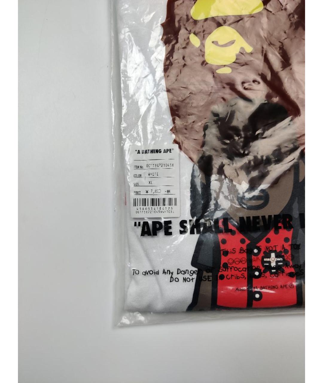 A BATHING APE Белая хлопковая футболка, фото 6