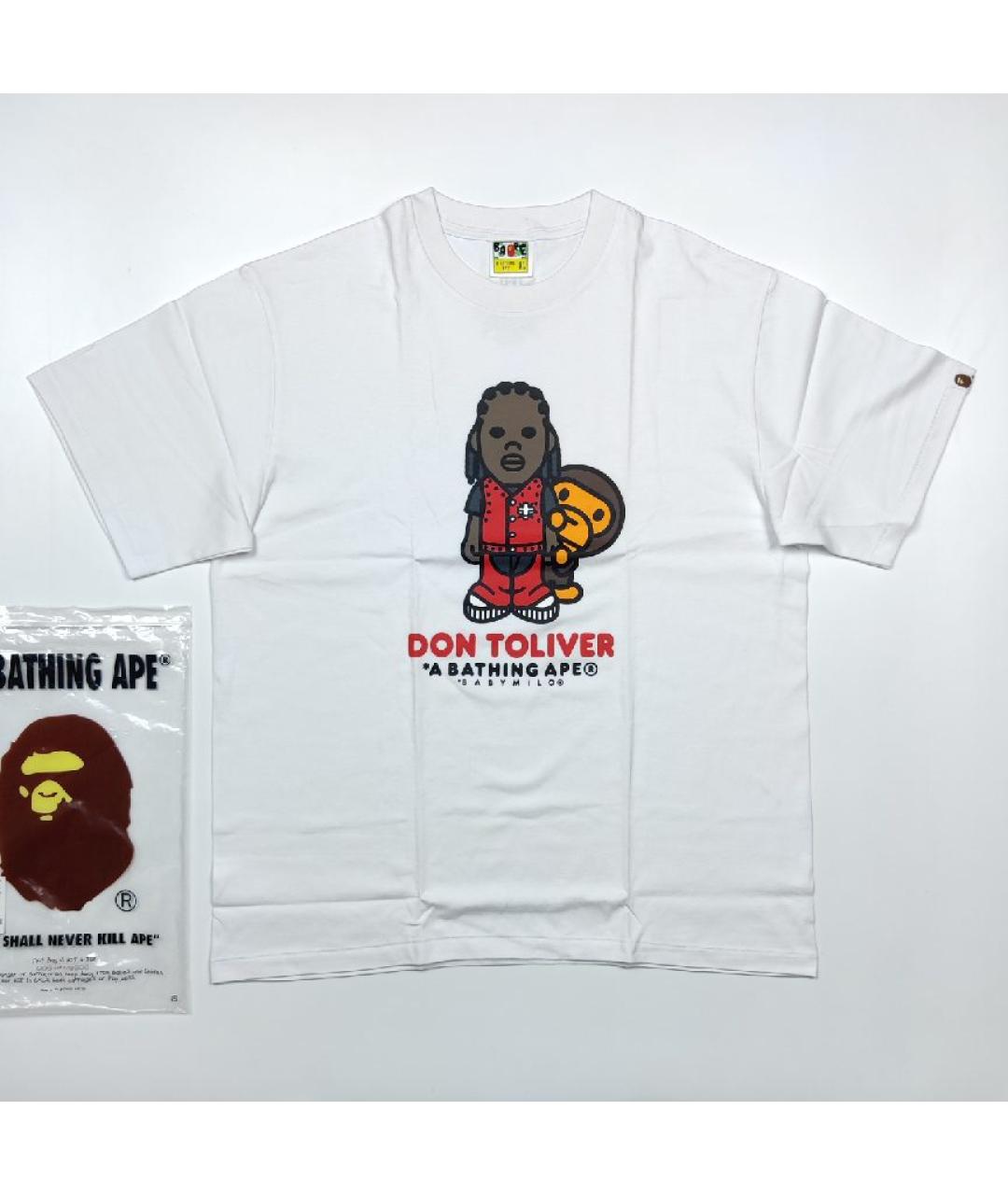 A BATHING APE Белая хлопковая футболка, фото 7