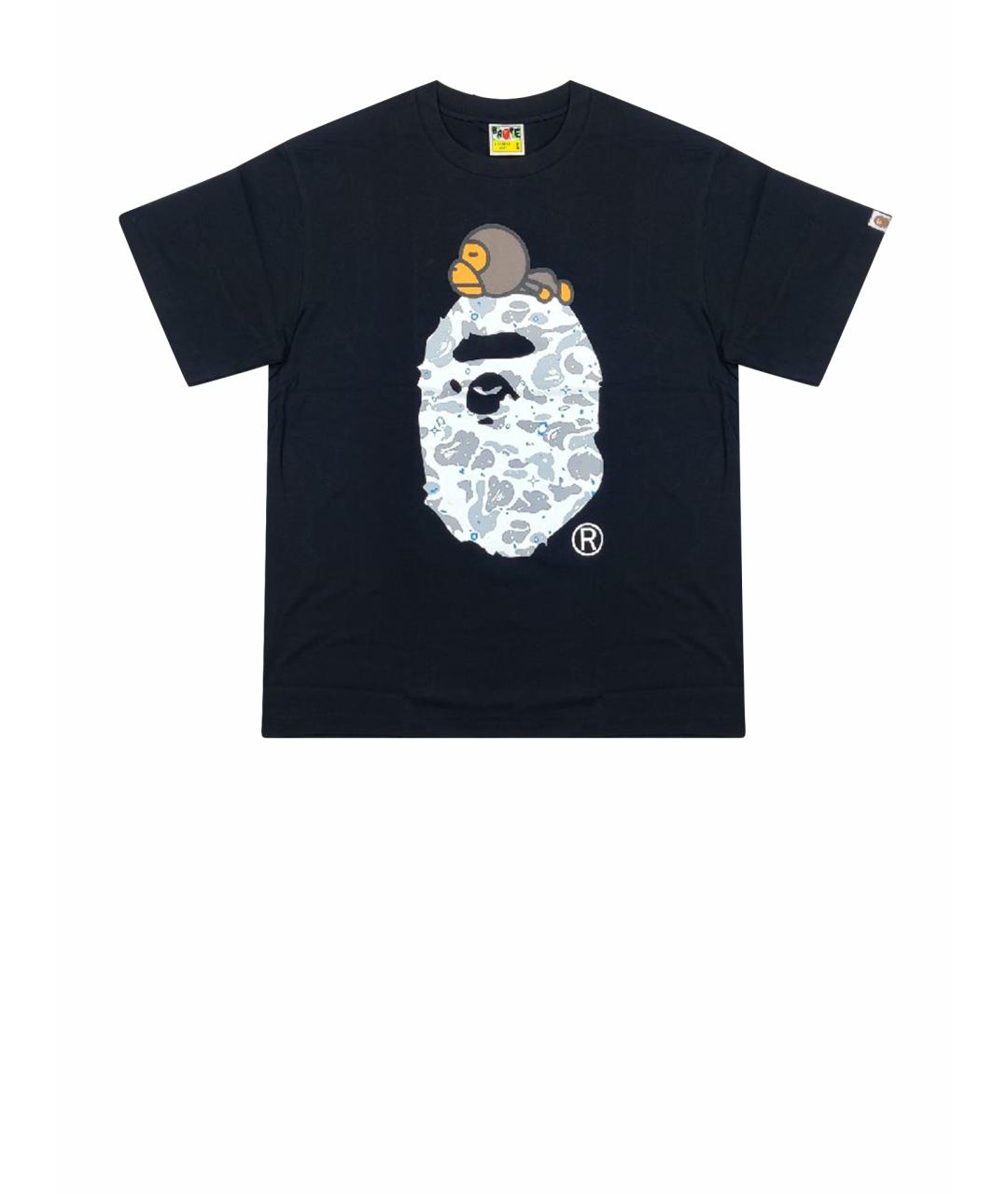 A BATHING APE Черная хлопковая футболка, фото 1