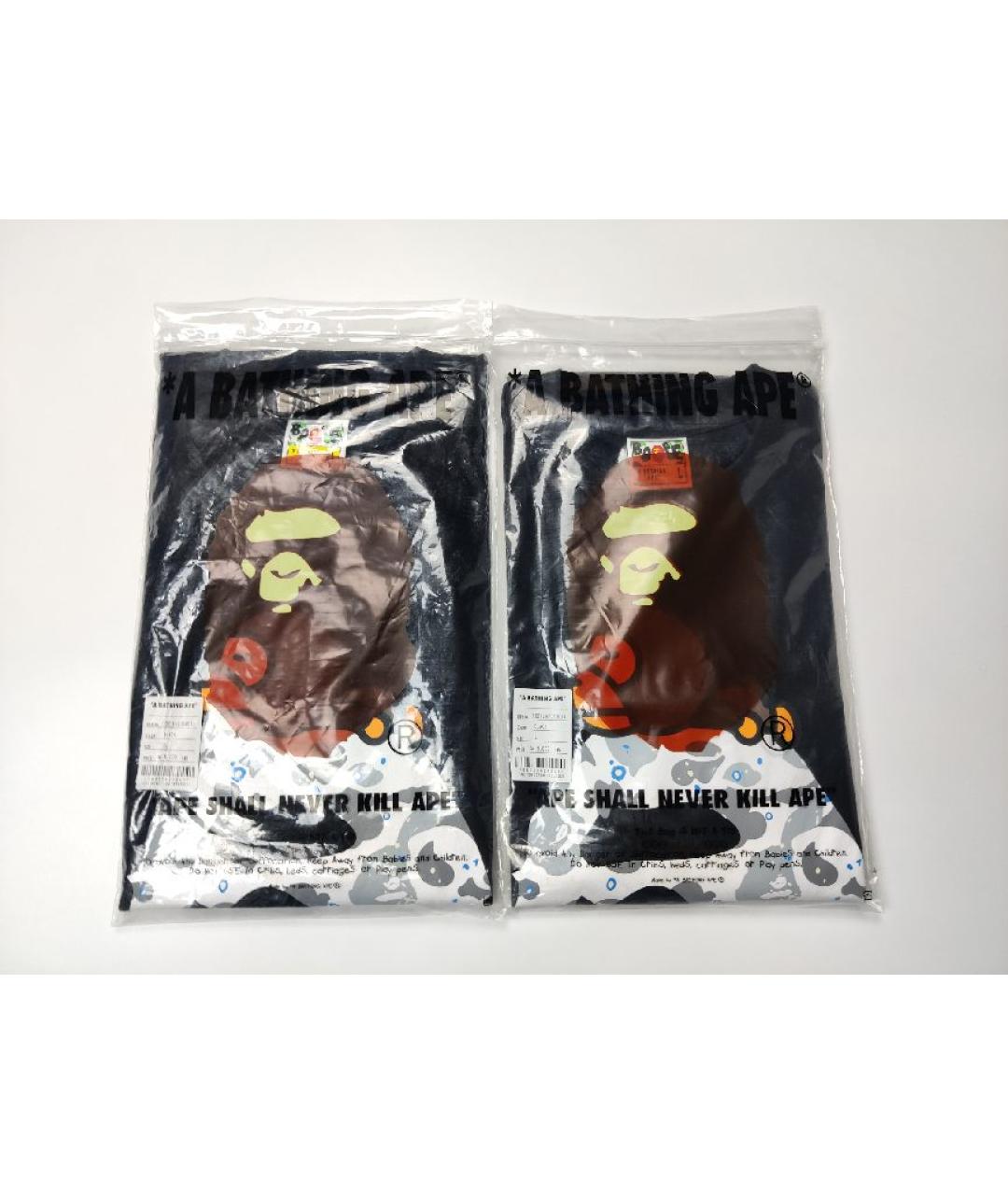 A BATHING APE Черная хлопковая футболка, фото 5