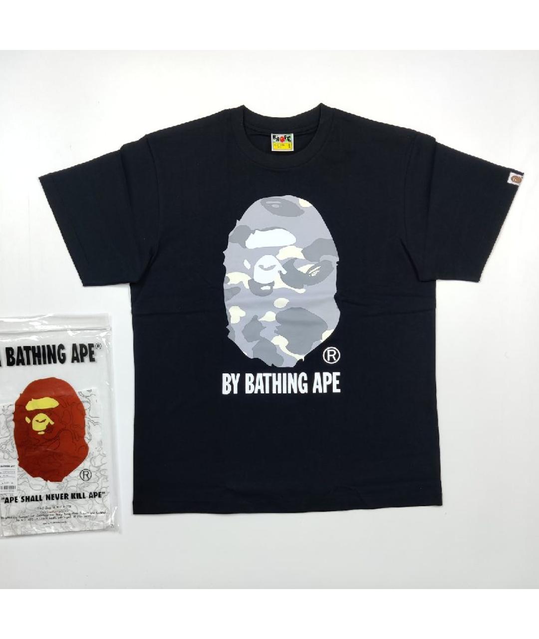 A BATHING APE Черная хлопковая футболка, фото 6