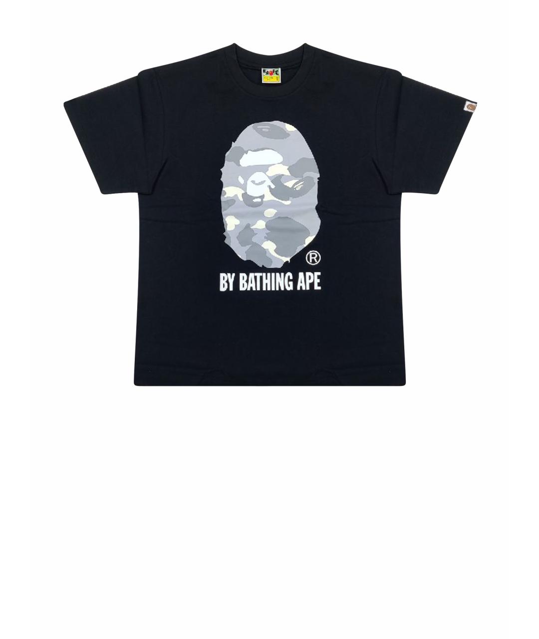 A BATHING APE Черная хлопковая футболка, фото 1