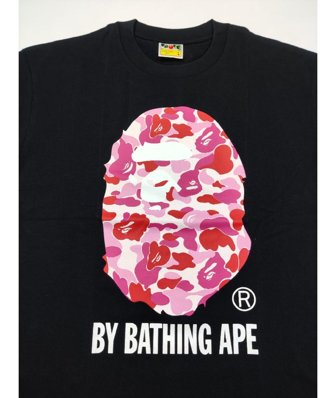 A BATHING APE Черная хлопковая футболка, фото 2